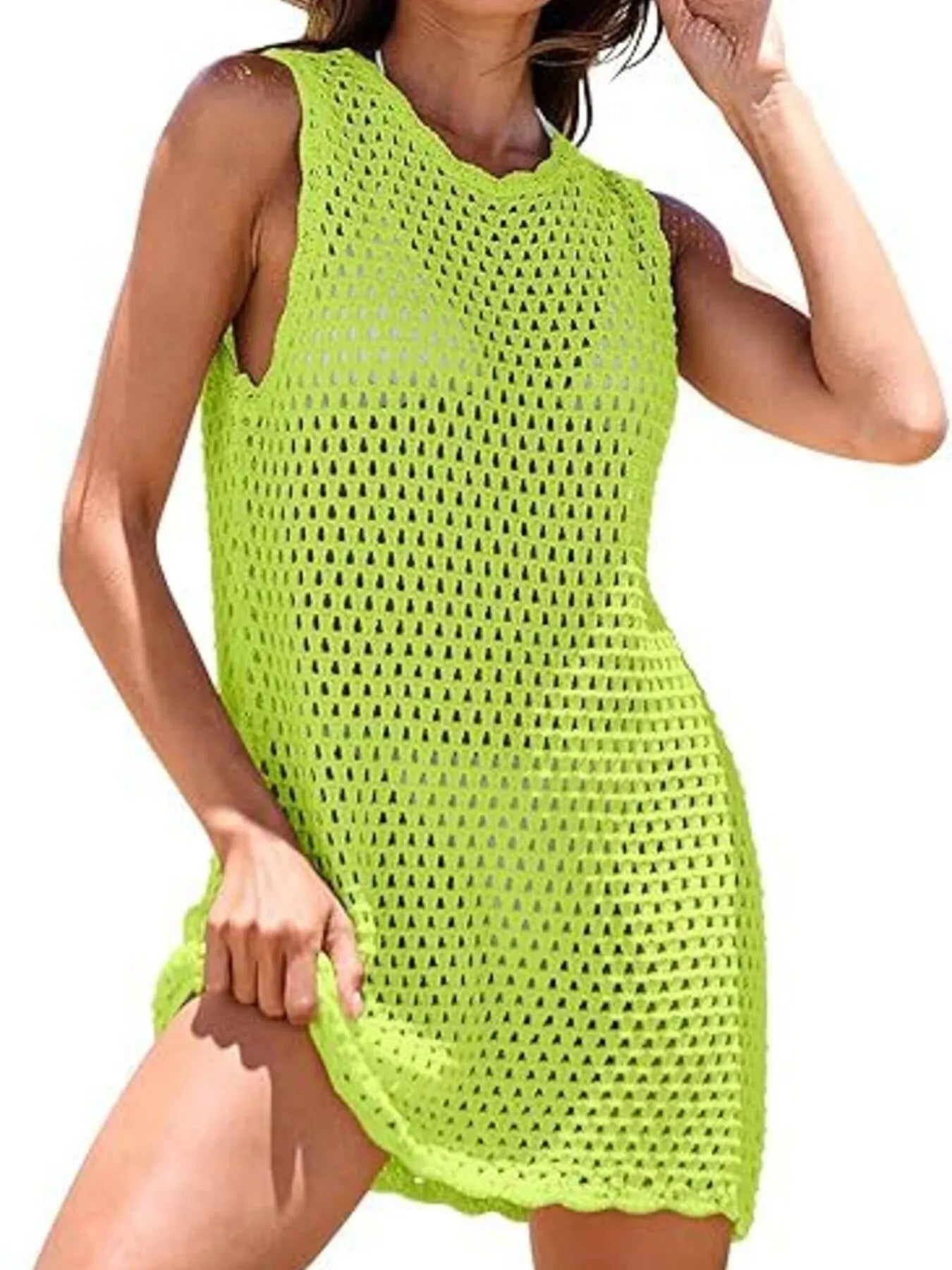 Hazel Blues® |  Color Block Openwork Sleeveless Cutout Back Cover-Up
