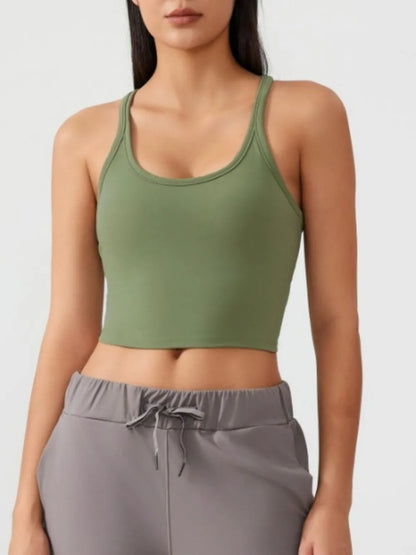Hazel Blues® |  Millennia Scoop Neck Active Tank with Detachable Chest Pads