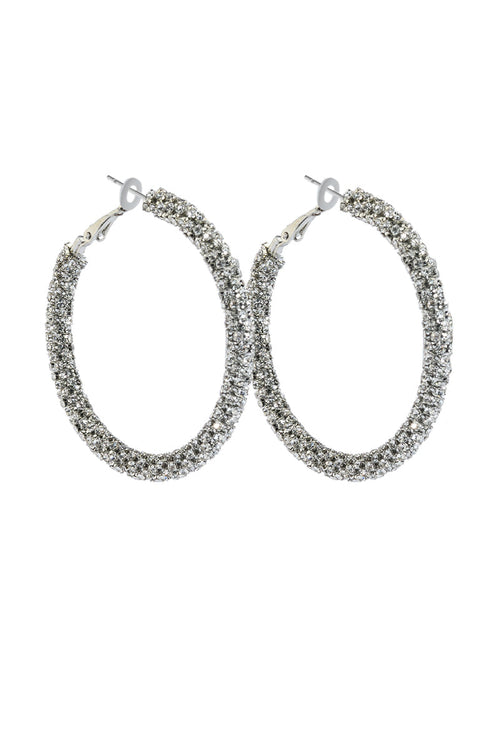 50MM BLING HOOP IN SILVER