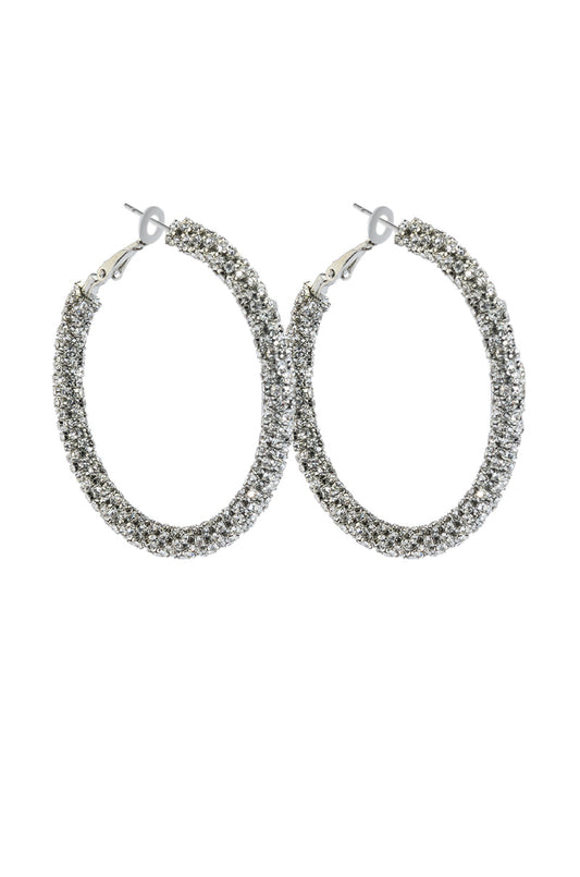 50MM BLING HOOP IN SILVER