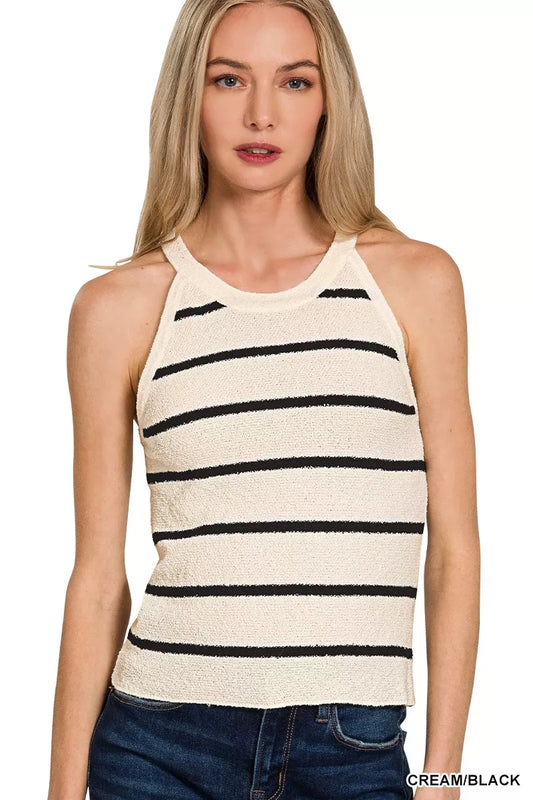 Hazel Blues® |  Zenana Stripe Sweater Tank Top
