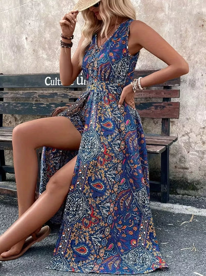 Hazel Blues® |  Paisley Print Sleeveless Romper
