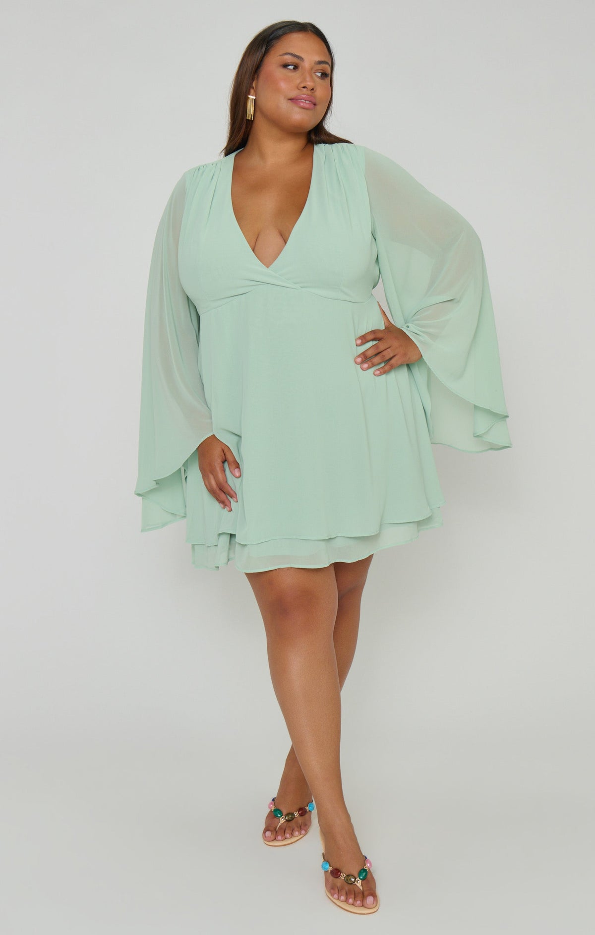 Robin Mini Dress ~ Sage Chiffon