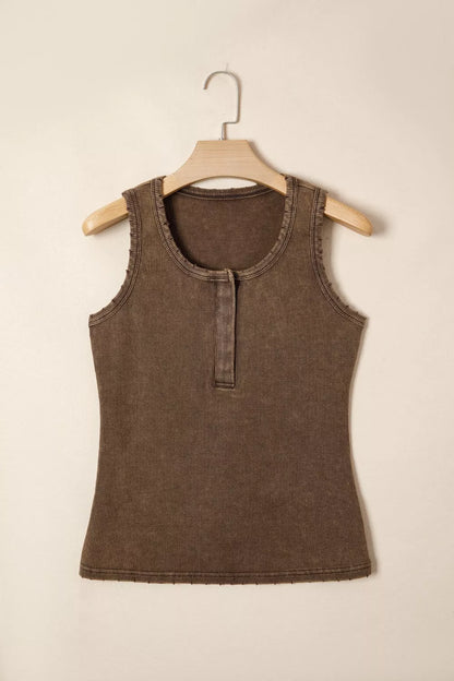 Hazel Blues® |  Snap Down Wide Strap Tank