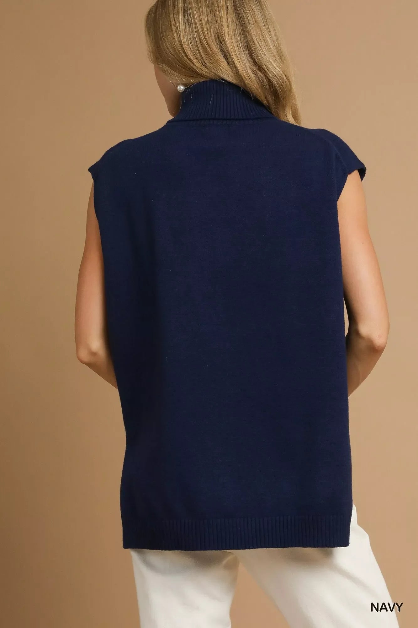 Hazel Blues® |  Umgee High-Low Turtleneck Sleeveless Sweater Top