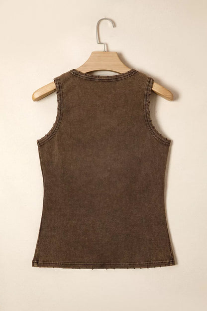 Hazel Blues® |  Snap Down Wide Strap Tank