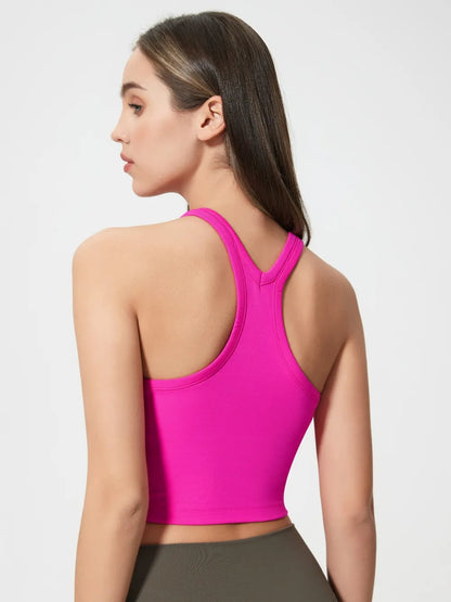 Hazel Blues® |  Millennia Scoop Neck Active Tank with Detachable Chest Pads