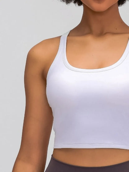 Hazel Blues® |  Millennia Scoop Neck Active Tank with Detachable Chest Pads