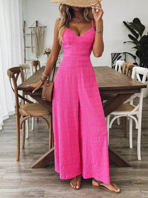 Hazel Blues® |  Bow Back Sleeveless Wide Leg Jumpsuit
