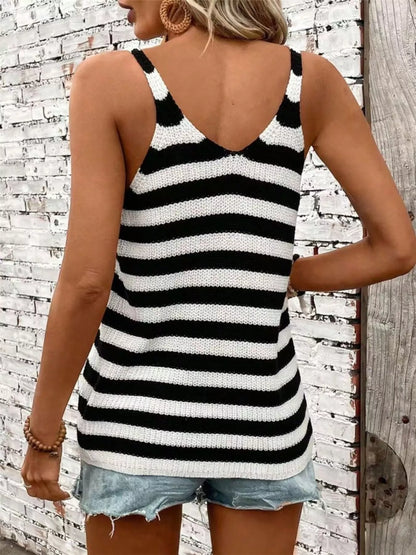 Stripe Right Tank Top | Striped V-Neck Tank Top