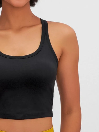 Hazel Blues® |  Millennia Scoop Neck Active Tank with Detachable Chest Pads
