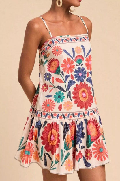 Hazel Blues® | Floral Print Sleeveless Mini Dress