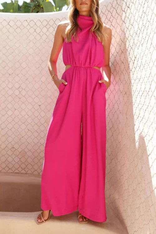 Hazel Blues® |  Cutout Sleeveless Wide Leg Jumpsuit