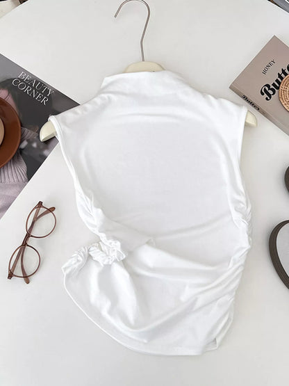 Hazel Blues® |  Ruched Mock Neck Tank