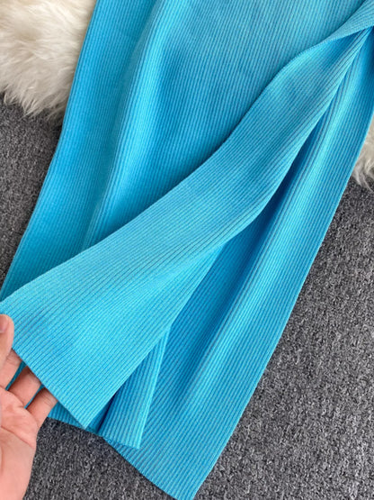 Hazel Blues® |  Knot Back Sleeveless Knit Bodycon Midi Dres