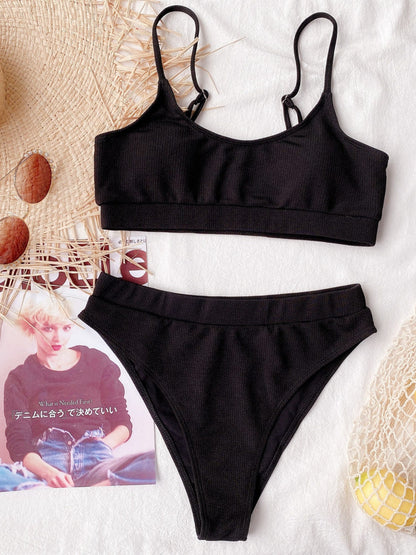 Hazel Blues® |  Scoop Neck Spaghetti Strap Two-Piece Swim Set