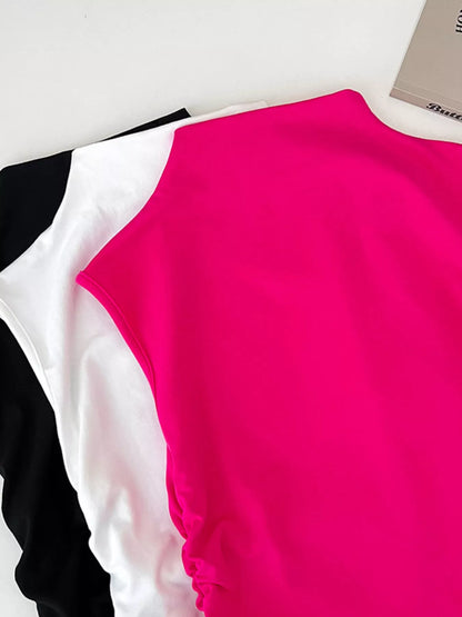 Hazel Blues® |  Ruched Mock Neck Tank