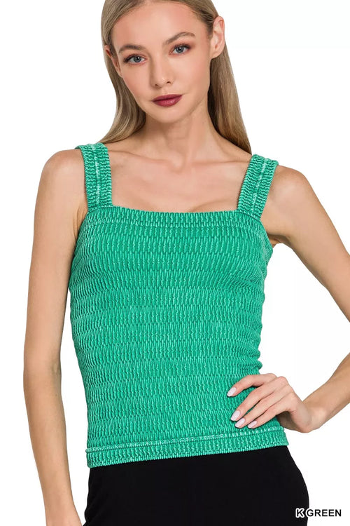 Hazel Blues® |  Zenana Seamless Winkle Stone Washed Tank Top