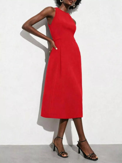 Hazel Blues® |  Sleeveless Solid Color Midi Dress