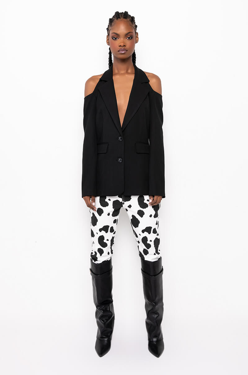 90S PINSTRIPE HALTER BLAZER