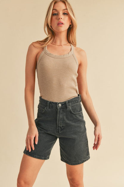 Hazel Blues® |  Aemi + Co Scoop Neck Ribbed Tank