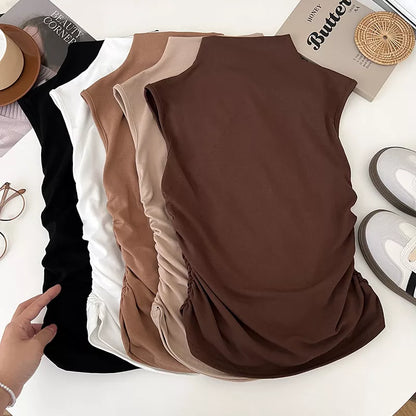 Hazel Blues® |  Ruched Mock Neck Tank