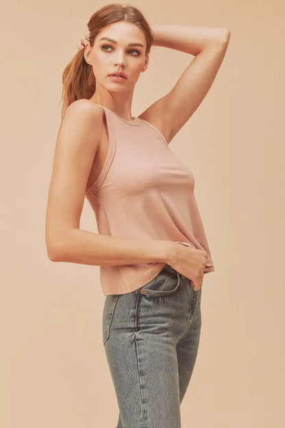 Hazel Blues® |  Aemi + Co Lightweight Ribbed Tank