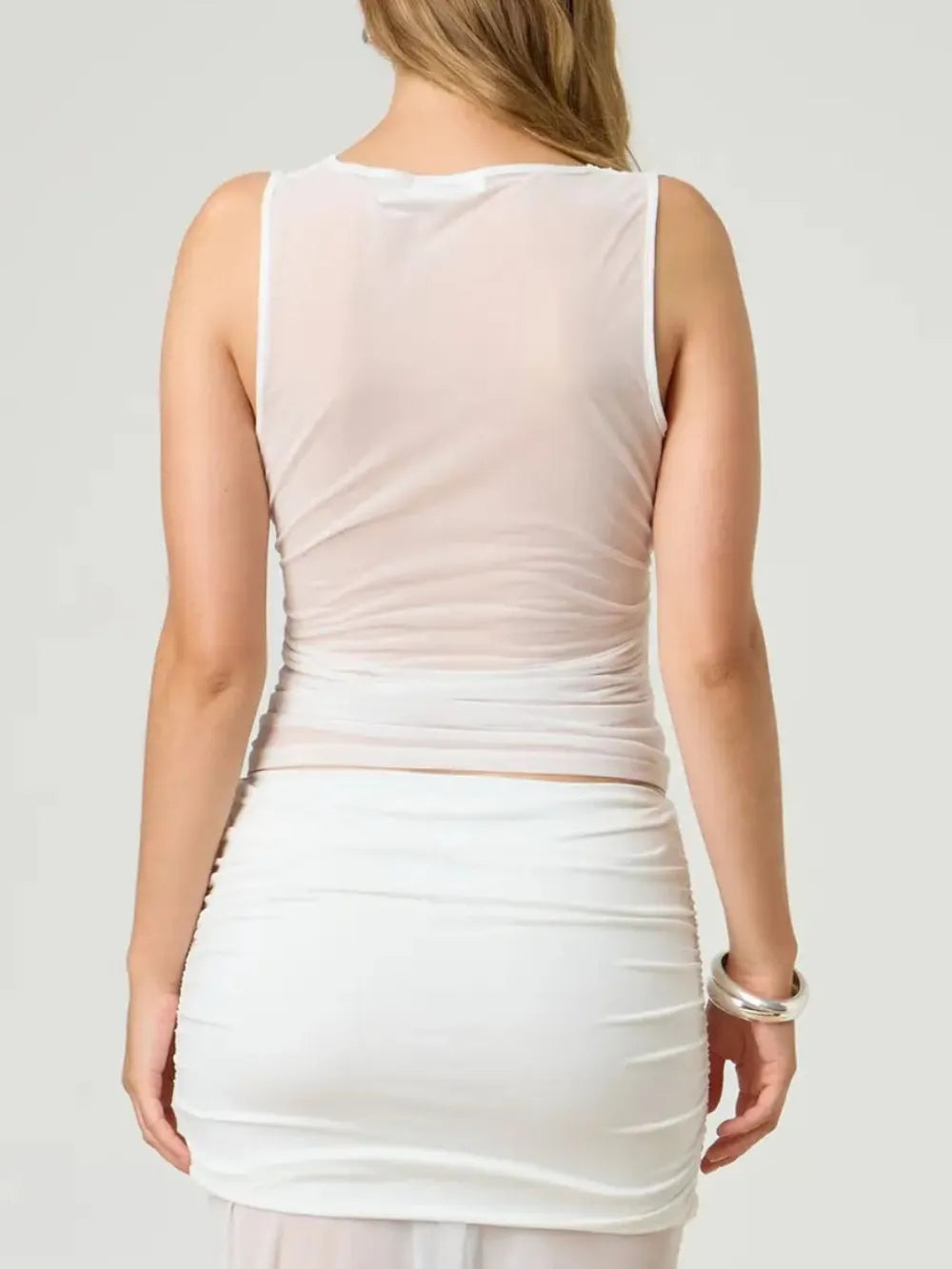 Hazel Blues® |  Ruched Round Neck Tank