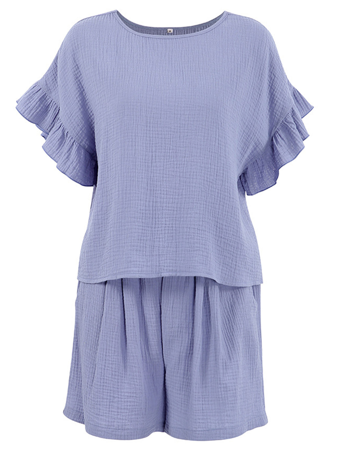 Hazel Blues® |  Ruffled Round Neck Top and Shorts Set