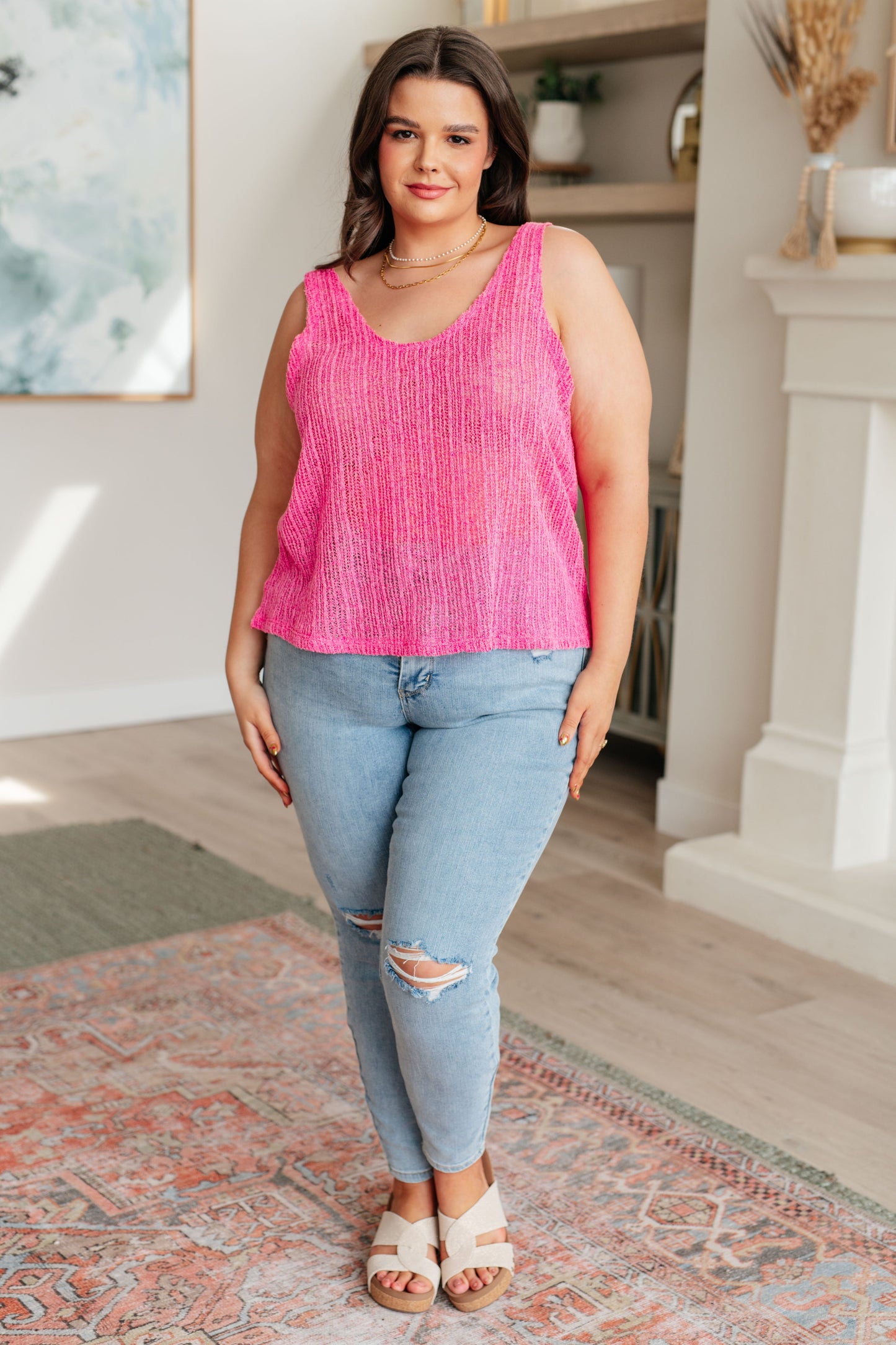 Hazel Blues® |  A Major Upgrade Knit V-Neck Tank
