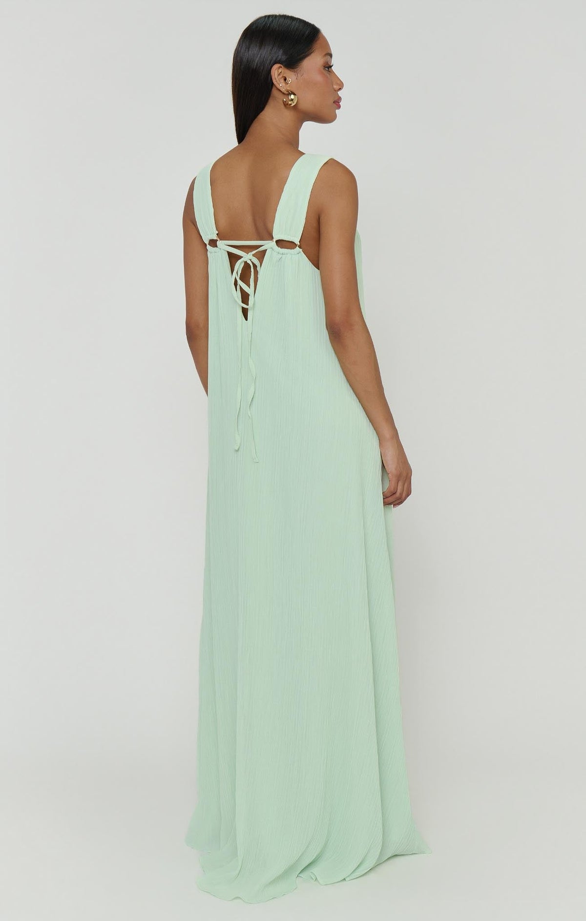 Heidi Maxi Dress ~ Pistachio Pleated Chiffon