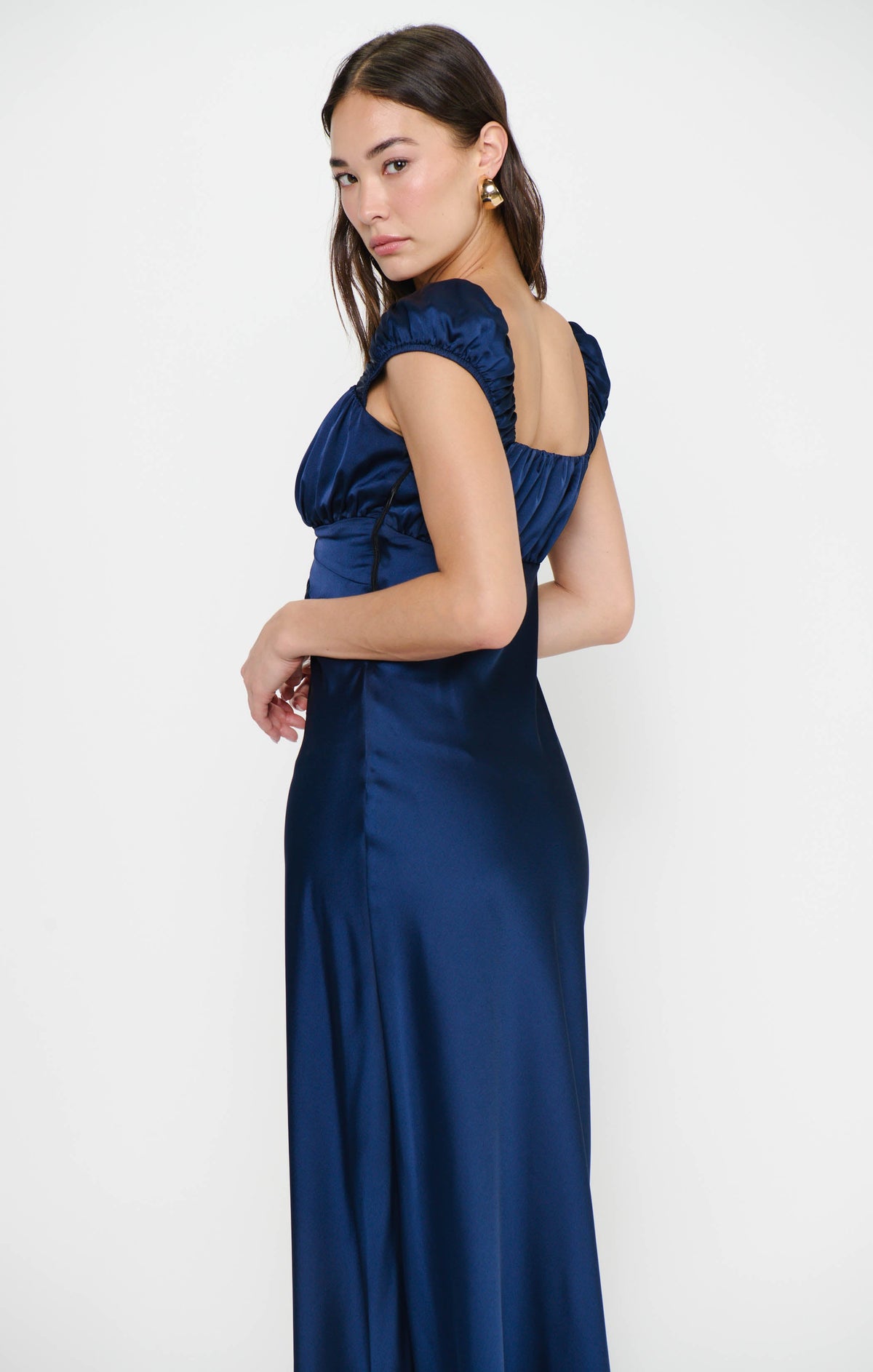 Veronica Maxi Dress ~ Midnight Navy Luxe Satin