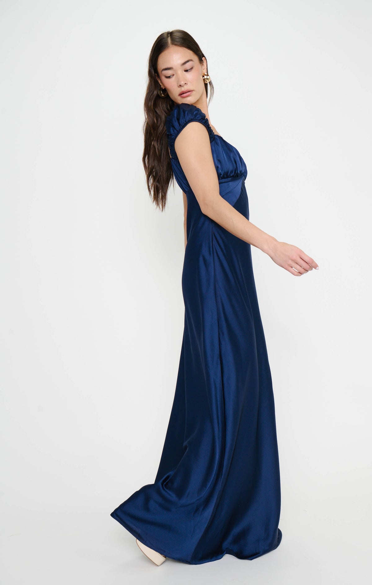 Veronica Maxi Dress ~ Midnight Navy Luxe Satin