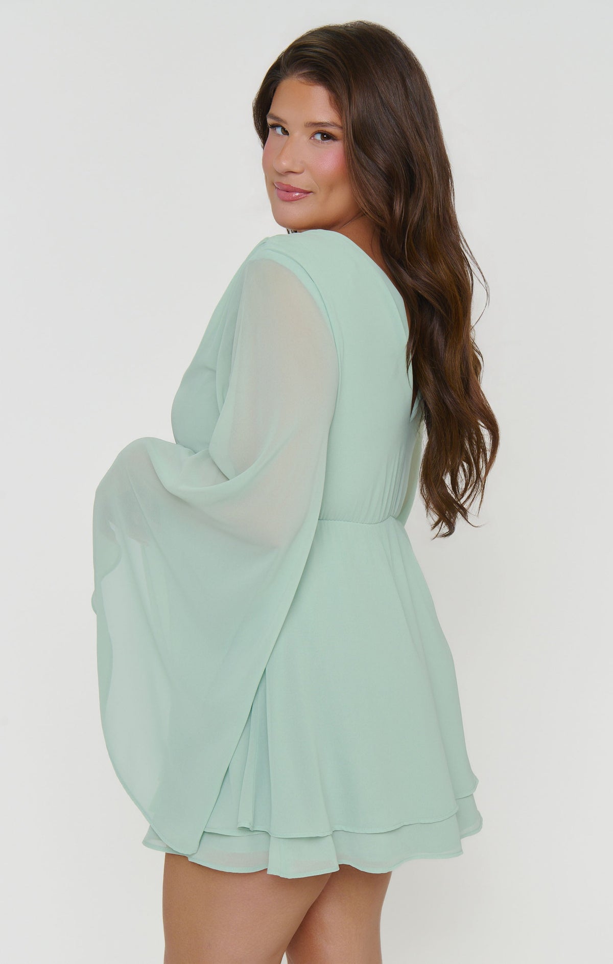 Robin Mini Dress ~ Sage Chiffon