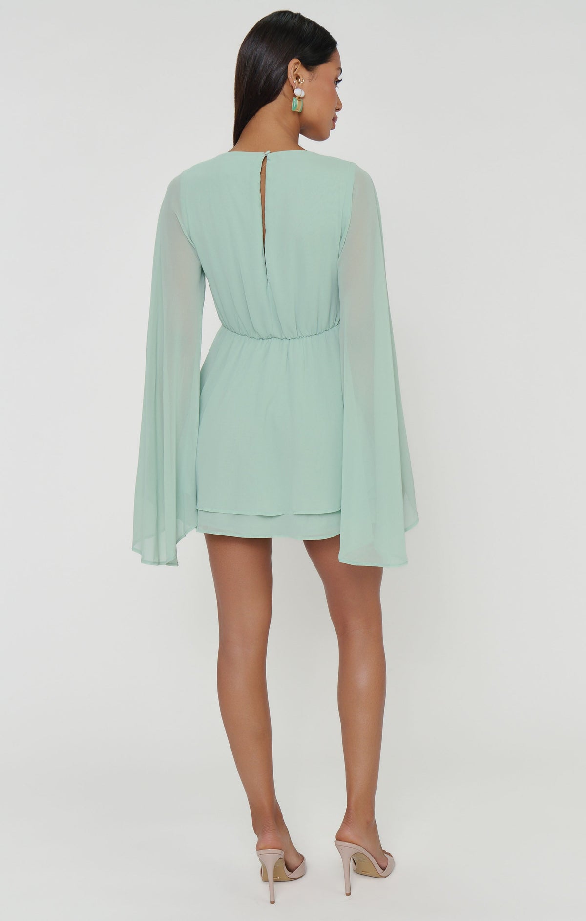 Robin Mini Dress ~ Sage Chiffon