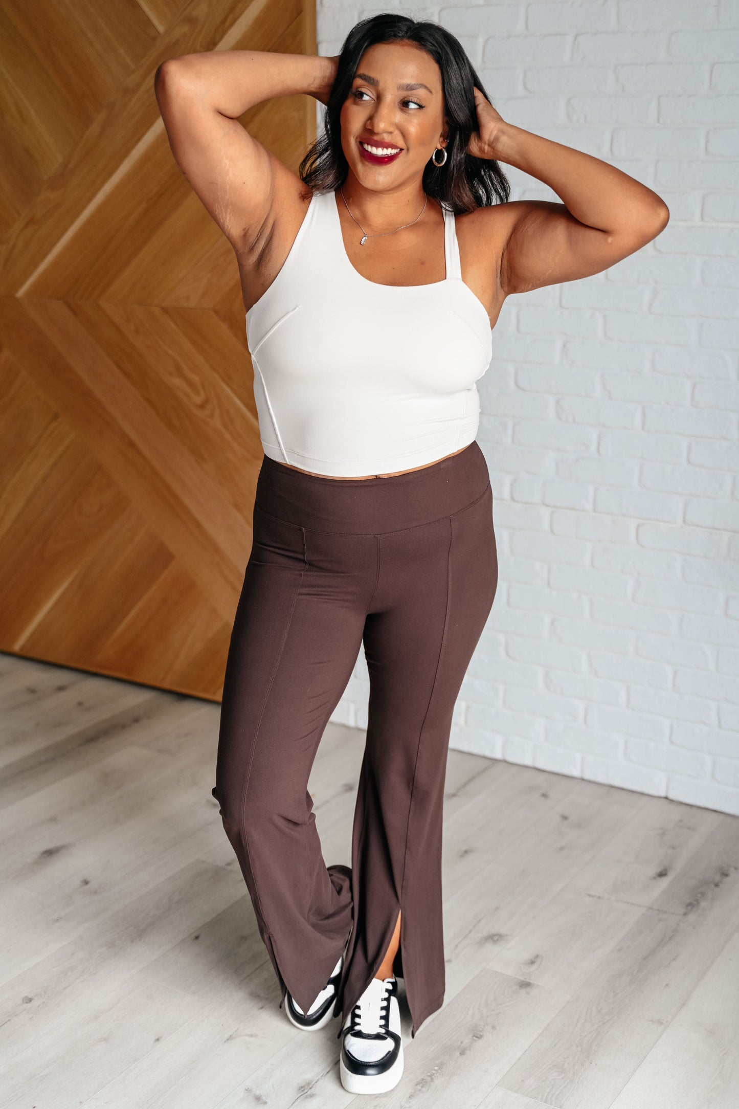 Hazel Blues® |  Doing it For Me Asymmetrical Tank in White Pearl