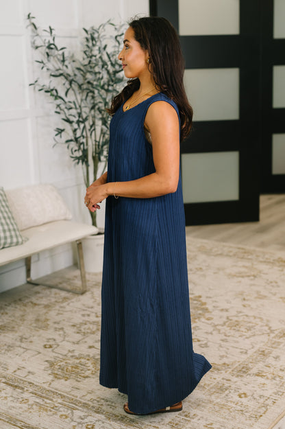 Hazel Blues® |  Everything She Wants Sleeveless Maxi Dress in Navy
