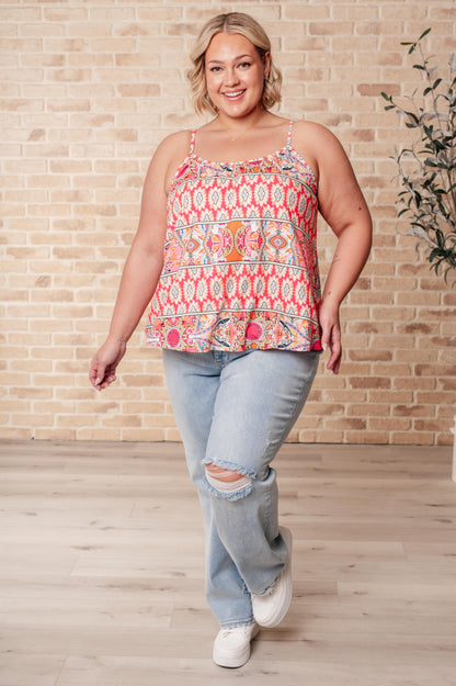 Hazel Blues® |  Free Spirited Mixed Print Tank
