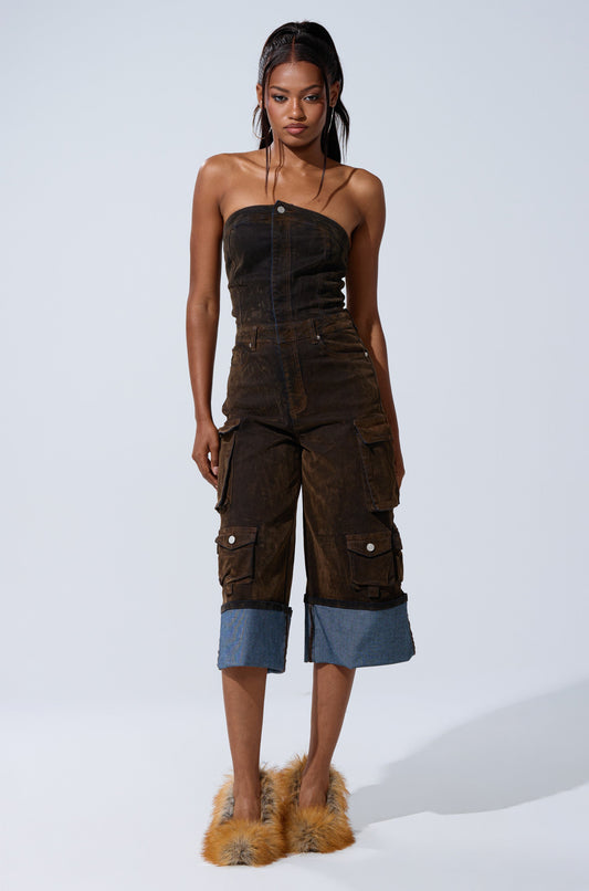 ALICIA CROPPED CARGO JUMPSUIT