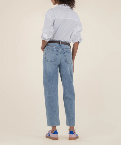 Kut Gwen High Rise Wide Leg Raw Hem Jean