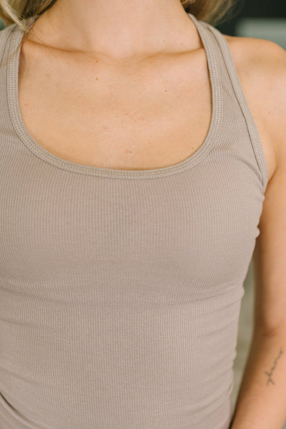 Hazel Blues® |  Keeping it Cool Scoop Neck Tank in Ash Mocha