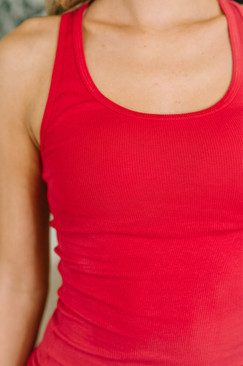 Hazel Blues® |  Keeping it Cool Scoop Neck Tank in Ruby