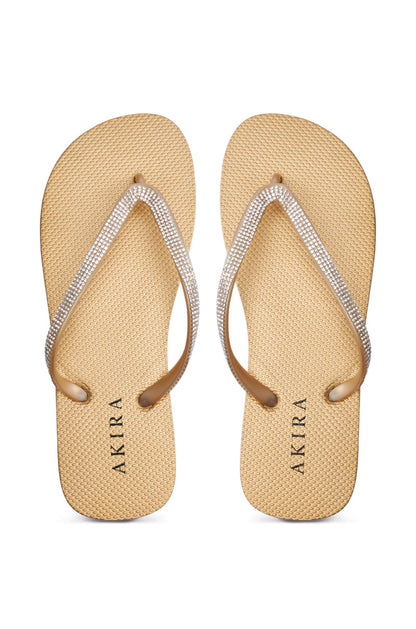 AKIRA LORETA GOLD THONG FLIP FLOP