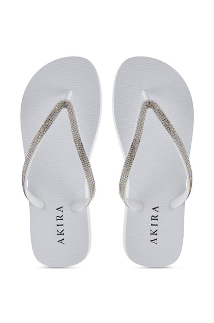 AKIRA LORETA WHITE THONG FLIP FLOP