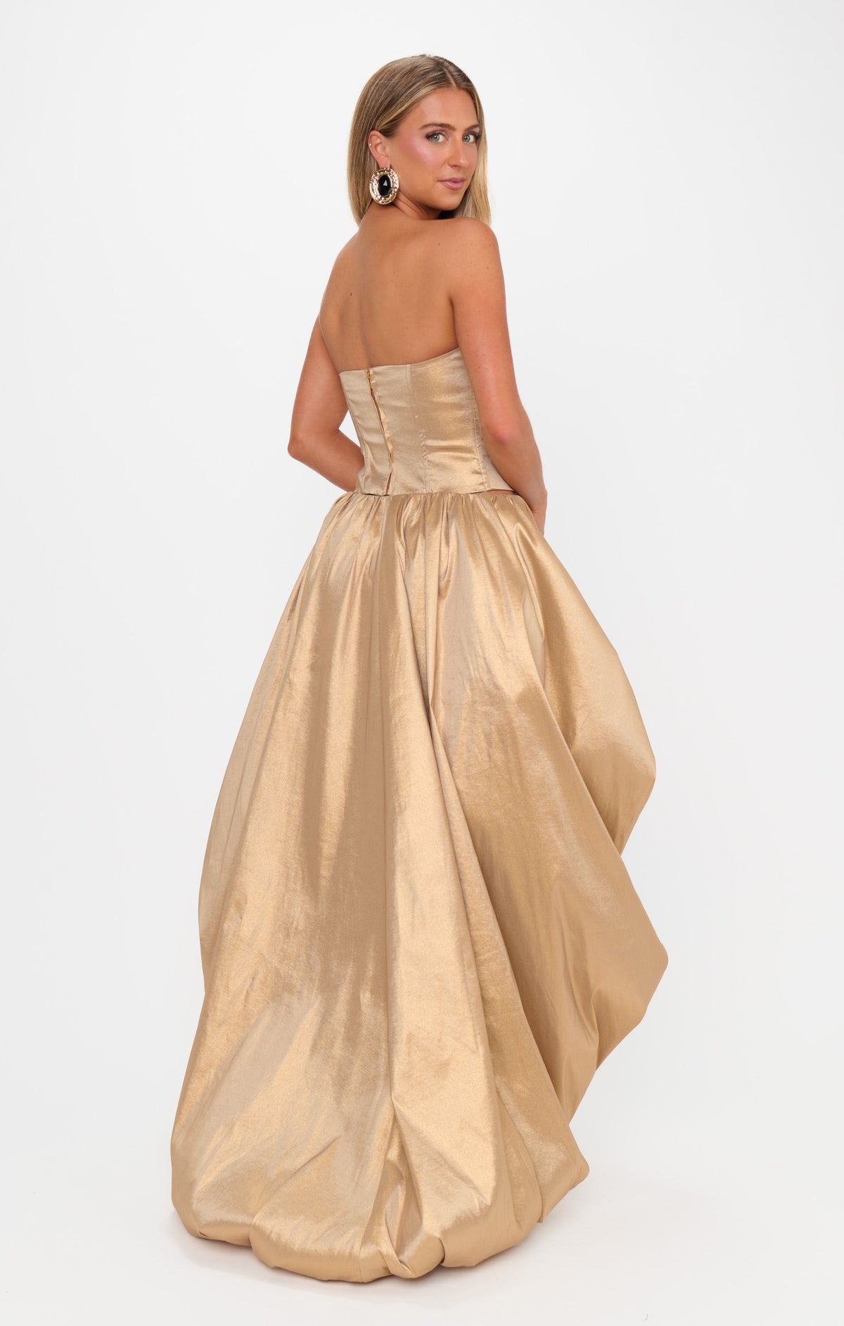 Tatum Top ~ Gold Metallic Taffeta