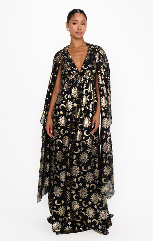 Wanderlust Maxi Dress ~ Celestial Shimmer Chiffon