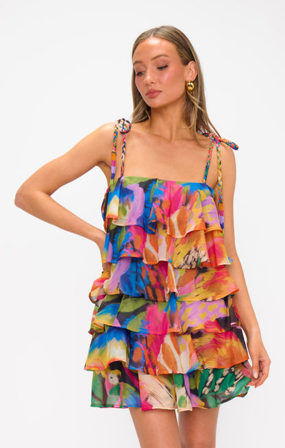 Rowen Ruffle Dress ~ Midnight in Rio