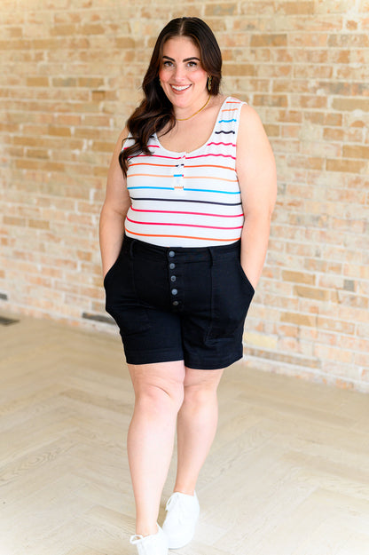 Hazel Blues® |  Need A Favor Colorful Henley Tank