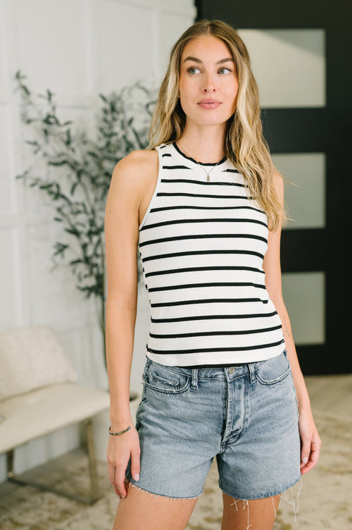 Hazel Blues® |  Start to Finished Ribbed Halter Tank