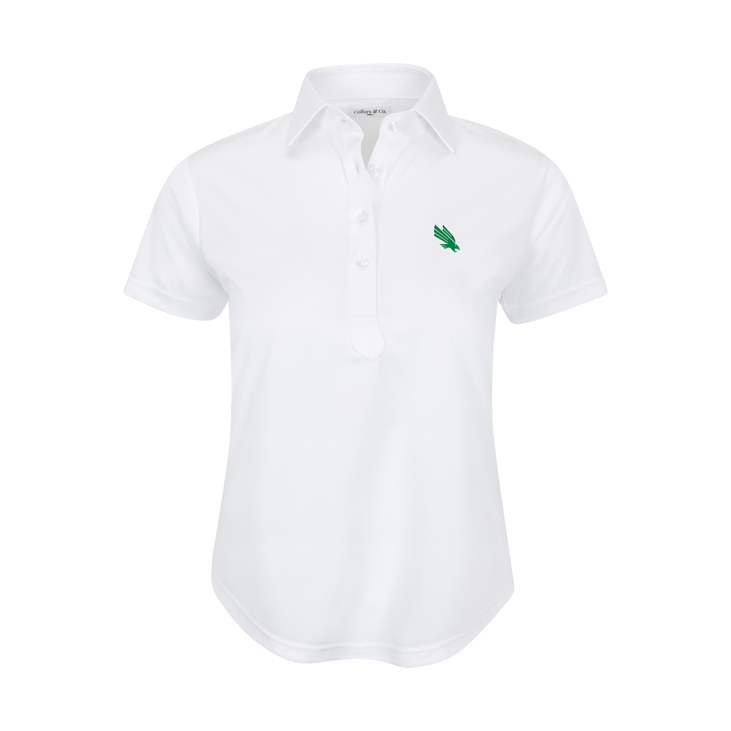 North Texas Women's Cap Sleeve Semi Spread Polo White